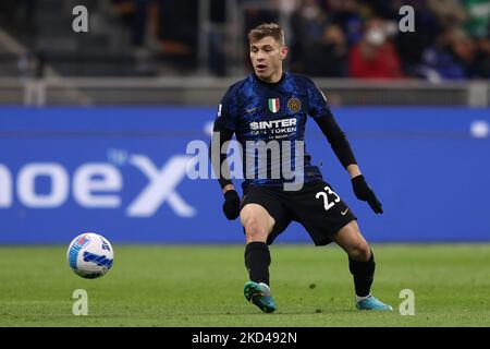 Nicolo Barella (FC Internazionale) en action pendant le football italien série A Match Inter - FC Internazionale vs US Salernitana sur 04 mars 2022 au stade San Siro à Milan, Italie (photo de Francesco Scaccianoce/LiveMedia/NurPhoto) Banque D'Images