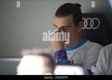 Andriy Lunin du Real Madrid pendant le match de la Liga Santander entre le Real Madrid CF et le Real Sociedad à l'Estadio Santiago Bernabeu sur 5 mars 2022 à Madrid, Espagne. (Photo de Jose Breton/Pics action/NurPhoto) Banque D'Images