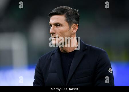 Javier Zanetti, ancien joueur du FC Internazionale, se présente lors de la série D'un match entre le FC Internazionale et l'US Salernitana 1919 au Stadio Giuseppe Meazza, Milan, Italie, le 4 mars 2022. (Photo de Giuseppe Maffia/NurPhoto) Banque D'Images