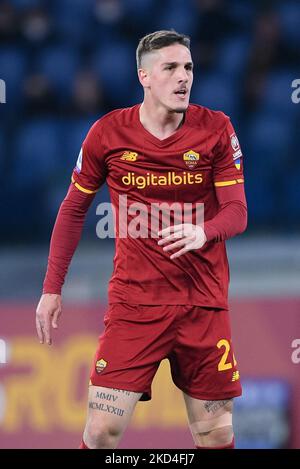 Nicolo' Zaniolo de AS Roma pendant la série Un match entre AS Roma et Atalanta BC Calcio au Stadio Olimpico, Rome, Italie, le 5 mars 2022. (Photo de Giuseppe Maffia/NurPhoto) Banque D'Images