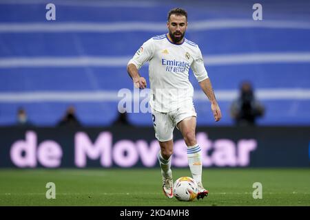 Daniel Carvajal du Real Madrid court avec le ballon pendant le match de la Liga Santander entre le Real Madrid CF et le Real Sociedad à l'Estadio Santiago Bernabeu sur 5 mars 2022 à Madrid, Espagne. (Photo de Jose Breton/Pics action/NurPhoto) Banque D'Images