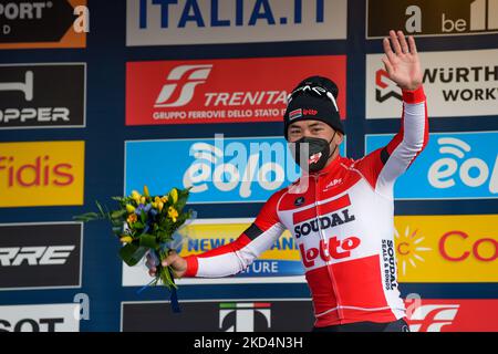 La troisième étape du Tirreno Adriatica de Murlo à Terni, gagnée par Ewan Caleb. À Terni, 9 mars 2022. (Photo de Riccardo Fabi/NurPhoto) Banque D'Images