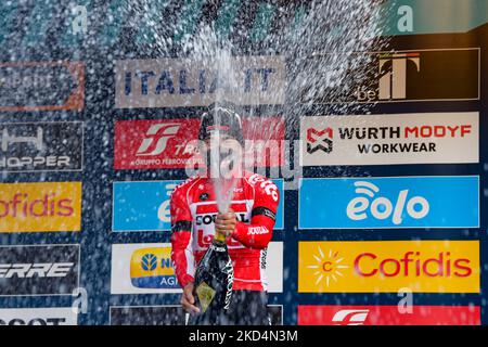 La troisième étape du Tirreno Adriatica de Murlo à Terni, gagnée par Ewan Caleb. À Terni, 9 mars 2022. (Photo de Riccardo Fabi/NurPhoto) Banque D'Images