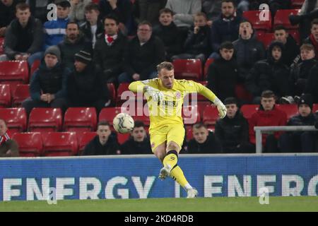 Alex Cairns de Fleetwood Town lors du match Sky Bet League 1 entre Sunderland et Fleetwood Town au stade de Light, Sunderland, le mardi 8th mars 2022. (Photo de Mark Fletcher/MI News/NurPhoto) Banque D'Images