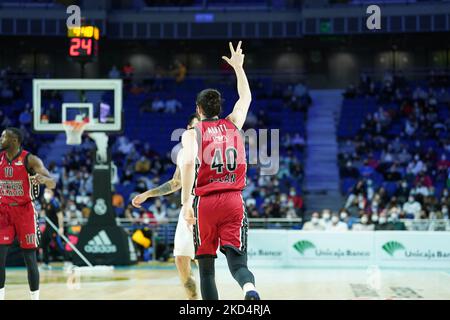 Davide Alviti (AX Armani Exchange Milan) pendant le championnat d'Euroligue de basket Real Madrid Baloncesto vs Un X Armani Exchange Milano sur 10 mars 2022 au Palacio de Deportes à Madrid, Espagne (photo de Simone Lucarelli/LiveMedia/NurPhoto) Banque D'Images