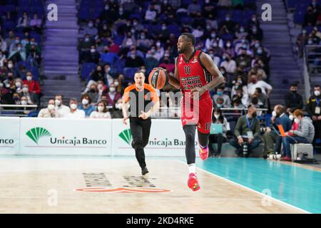 Bourse de Jérian (AX Armani Exchange Milan) pendant le championnat d'Euroligue de basket Real Madrid Baloncesto vs Un X Armani Exchange Milano sur 10 mars 2022 au Palacio de Deportes à Madrid, Espagne (photo de Simone Lucarelli/LiveMedia/NurPhoto) Banque D'Images