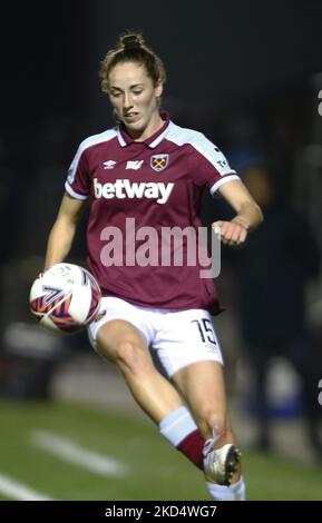 Lucy Parker de West Ham United WFC lors du match de Super League féminin de Barclays FA entre West Ham United Women et Chelsea, au stade de construction de Chigwell, le 10th mars 2022 à Dagenham, Angleterre (photo par action Foto Sport/NurPhoto) Banque D'Images