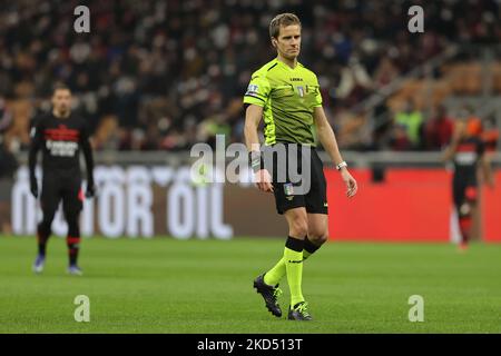 Arbitre Daniele Chiffi pendant la série Un match de football 2021/22 entre l'AC Milan et le FC Empoli au stade Giuseppe Meazza, Milan, Italie sur 12 mars 2022 (photo de Fabrizio Carabelli/LiveMedia/NurPhoto) Banque D'Images