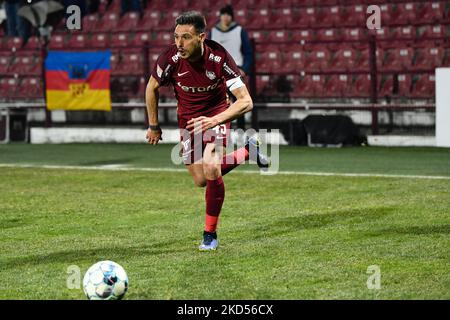 Le défenseur de CFR Cluj Mario Camora en action pendant le jeu CFR Cluj - FC Voluntari pendant la première étape de la Roumanie Liga 1 jouer, disputée sur le stade Dr. Constantin Radulescu, Cluj-Napoca, 12 mars 2022 (photo par Flaviu Buboi/NurPhoto) Banque D'Images