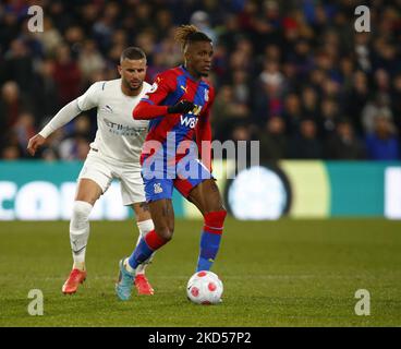 Wilfried Zaha du Crystal Palace lors de la première ligue entre Crystal Palace et Manchester City au stade Selhurst Park, Londres, le 14th mars 2022 (photo par action Foto Sport/NurPhoto) Banque D'Images