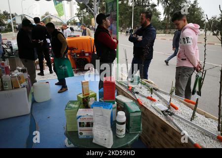 L'édition 20th du salon international de l'agriculture, de l'élevage et de l'agriculture a été ouverte au Centre d'exposition d'Alger en Algérie sur 16 mars 2022, avec la participation de 350 exposants, dont 150 étrangers. A été relancé après deux ans d'absence en raison de la pandémie Covid-19, sous le slogan: « Pour une agriculture intelligente, relever le défi de la sécurité alimentaire et sanitaire durable (photo par APP/NurPhoto) Banque D'Images