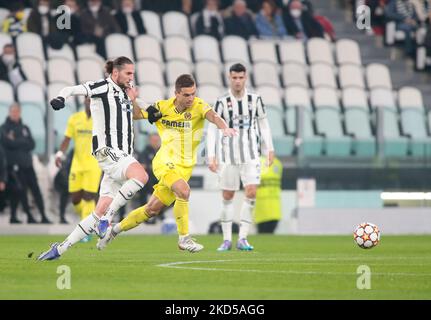 Giovani Lo Celso de Villareal CF lors de la Ligue des champions de l'UEFA, ronde de 16, match de football de 2nd jambes entre le FC Juventus et le CF Villarreal sur 16 mars 2022 au stade Allianz de Turin, Italie (photo de Nderim Kaceli/LiveMedia/NurPhoto) Banque D'Images