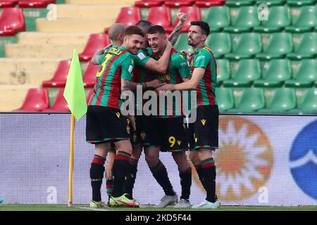 Exultation Mazzocchi Simone (Ternana) pendant le match de football italien série B Ternana Calcio vs US Alessandria sur 19 mars 2022 au Stadio Libero Liberati à Terni, Italie (photo de Luca Marchetti/LiveMedia/NurPhoto) Banque D'Images