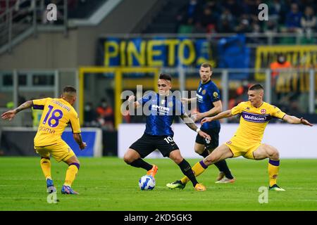 Lautaro Martinez (FC Inter) pendant le championnat italien Serie Un match de football entre le FC Internazionale et l'ACF Fiorentina sur 19 mars 2022 au stade Giuseppe Meazza à Milan. (Photo de Luca Rossini/NurPhoto) Banque D'Images