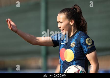 ELIN Landstrom (FC Internazionale) gestes pendant le football italien série A Women Match Inter - FC Internazionale vs UC Sampdoria on 20 mars 2022 au Suning Center de Milan, Italie (photo de Francesco Scaccianoce/LiveMedia/NurPhoto) Banque D'Images