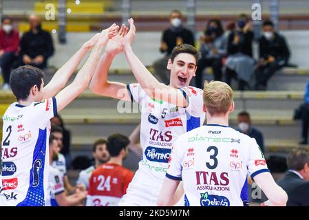 Alessandro Michieletto (ITAS Trentino) pendant le Volleyball Italien Serie A Men SuperLeague Championship Top Volley Cisterna vs ITAS Trentino sur marzo 20, 2022 au Palasport de Latina, Italie (photo de Bianca Simonetti/LiveMedia/NurPhoto) Banque D'Images