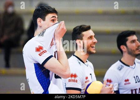 Alessandro Michieletto (ITAS Trentino) pendant le Volleyball Italien Serie A Men SuperLeague Championship Top Volley Cisterna vs ITAS Trentino sur marzo 20, 2022 au Palasport de Latina, Italie (photo de Bianca Simonetti/LiveMedia/NurPhoto) Banque D'Images