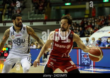 Daniele Cavaliero (Allianz Pallacanestro Trieste) pendant le championnat italien de basket-ball A Serie Allianz Pallacanestro Trieste vs Fortitudo Bologna le 20 mars 2022 à l'Allianz Dome de Trieste, Italie (photo de Luca Tedeschi/LiveMedia/NurPhoto) Banque D'Images