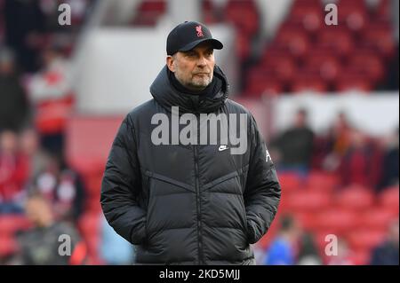 Jurgen Klopp, directeur de Liverpool pendant le match de la coupe FA entre Nottingham Forest et Liverpool au City Ground, Nottingham, le dimanche 20th mars 2022. (Photo de Jon Hobley/MI News/NurPhoto) Banque D'Images