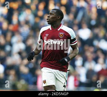 Kurt Zouma de West Ham Uni lors de la première ligue entre Tottenham Hotspur et West Ham Uni au stade Tottenham Hotspur , Londres, Angleterre le 07th mars 2022 (photo par action Foto Sport/NurPhoto) Banque D'Images