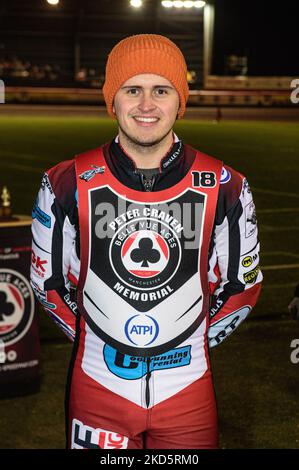 MANCHESTER, ROYAUME-UNI. 21st MARS Jack Smith lors du Trophée commémoratif Peter Craven de l'ATPI au National Speedway Stadium, Manchester, le lundi 21st mars 2022. (Photo de Ian Charles/MI News/NurPhoto) Banque D'Images