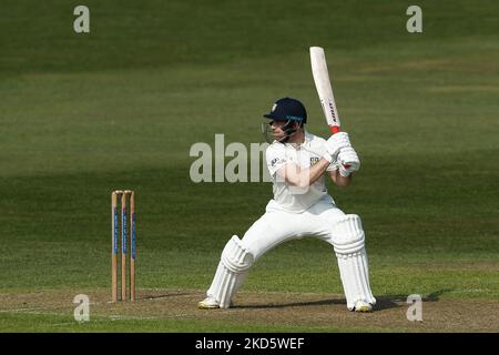 Sean Dickson, de Durham chauves-souris, lors du match de l'Université MCC entre l'UCCE de Durham et le Durham County Cricket Club, à l'hippodrome de Durham, le mercredi 23rd mars 2022. (Photo de will Matthews/MI News/NurPhoto) Banque D'Images