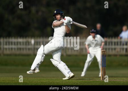 Sean Dickson, de Durham chauves-souris, lors du match de l'Université MCC entre l'UCCE de Durham et le Durham County Cricket Club, à l'hippodrome de Durham, le mercredi 23rd mars 2022. (Photo de will Matthews/MI News/NurPhoto) Banque D'Images