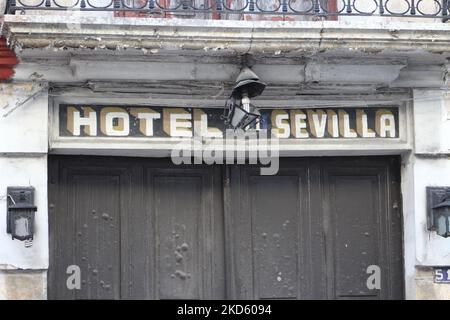 MERIDA, MEXIQUE - 2 OCTOBRE 2016 l'ancien et maintenant abandonné Hôtel Sevilla Banque D'Images