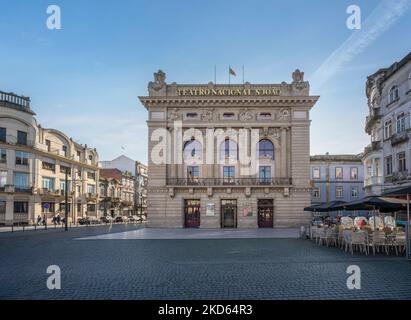 Théâtre national de Sao Joao à la place Batalha - Porto, Portugal Banque D'Images