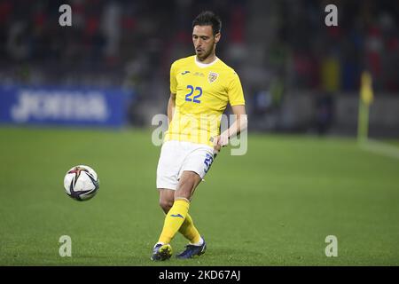 Camora en action lors du match international amical entre la Roumanie et la Grèce à Stadionul Steaua sur 25 mars 2022 à Bucarest, Roumanie. (Photo par Alex Nicodim/NurPhoto) Banque D'Images