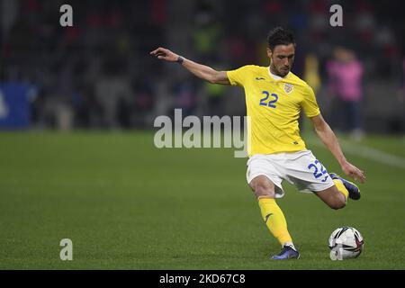 Camora en action lors du match international amical entre la Roumanie et la Grèce à Stadionul Steaua sur 25 mars 2022 à Bucarest, Roumanie. (Photo par Alex Nicodim/NurPhoto) Banque D'Images