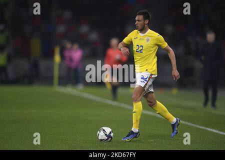 Camora en action lors du match international amical entre la Roumanie et la Grèce à Stadionul Steaua sur 25 mars 2022 à Bucarest, Roumanie. (Photo par Alex Nicodim/NurPhoto) Banque D'Images