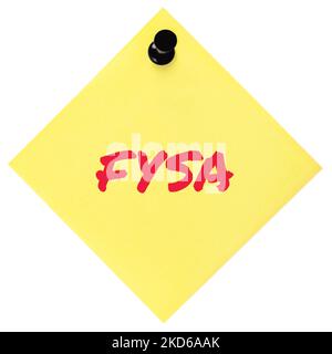 Pour votre acronyme de conscience de la situation FYSA Red Marker écrit militaire initialism text, crucial actuel combat conditions de l'environnement info Banque D'Images