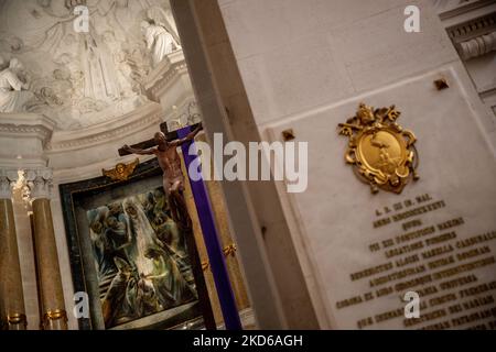 Vue générale du Sanctuaire de notre-Dame de Fátima, à Fatima, Portugal, sur 28 mars 2022. (Photo de Manuel Romano/NurPhoto) Banque D'Images