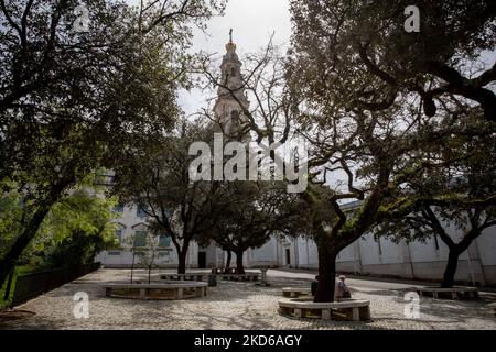 Vue générale du Sanctuaire de notre-Dame de Fátima, à Fatima, Portugal, sur 28 mars 2022. (Photo de Manuel Romano/NurPhoto) Banque D'Images