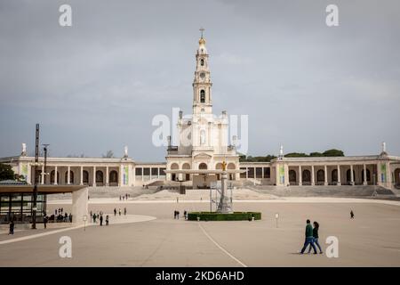 Vue générale du Sanctuaire de notre-Dame de Fátima, à Fatima, Portugal, sur 28 mars 2022. (Photo de Manuel Romano/NurPhoto) Banque D'Images