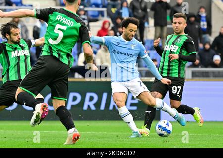 Felipe Anderson (SS Lazio) lors de la Ligue italienne de championnat de football Un match de 2021/2022 entre SS Lazio contre US Sassuolo au stade Olimpic à Rome le 02 avril 2022. (Photo de Fabrizio Corradetti/LiveMedia/NurPhoto) Banque D'Images