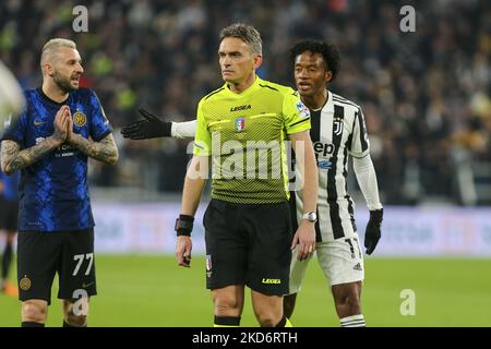 L'arbitre Massimiliano Irrati lors du match entre le FC Juventus et le FC Internazionale Milano sur 03 avril 2022 au stade Allianz de Turin, Italie. Résultats finaux : 0-1. (Photo par Massimiliano Ferraro/NurPhoto) Banque D'Images