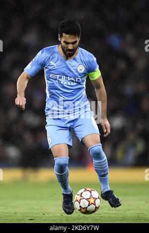 Ilkay Gundogan de la ville de Manchester lors de la finale du quart de la Ligue des champions de l'UEFA un match entre la ville de Manchester et l'Atlético Madrid au stade de la ville de Manchester sur 5 avril 2022 à Manchester, Royaume-Uni. (Photo de Jose Breton/Pics action/NurPhoto) Banque D'Images