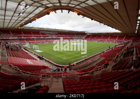 Vue générale de l'intérieur du stade lors du match de championnat Sky Bet entre Middlesbrough et Fulham au stade Riverside, Middlesbrough, le mercredi 6th avril 2022. (Photo de Mark Fletcher/MI News/NurPhoto) Banque D'Images