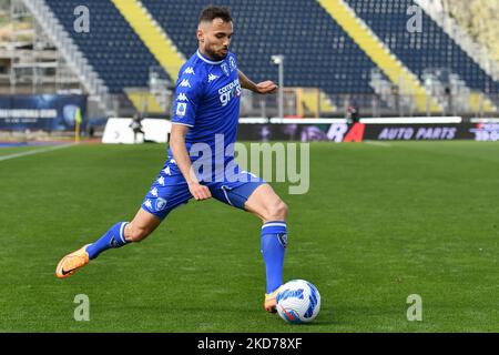 Nedim Bajrami (Empoli FC) pendant le football italien série Un match Empoli FC vs Spezia Calcio sur 09 avril 2022 au stade Carlo Castellani à Empoli, Italie (photo de Lisa Guglielmi/LiveMedia/NurPhoto) Banque D'Images