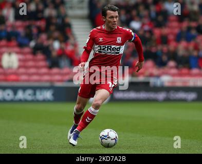 Jonathan Howson de Middlesbrough lors du match de championnat Sky Bet entre Middlesbrough et Hull City au stade Riverside, Middlesbrough, le samedi 9th avril 2022. (Photo par Michael Driver/MI News/NurPhoto) Banque D'Images