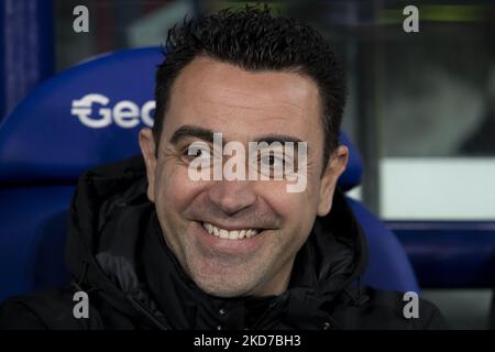 Xavi Hernandez, le gérant du FC Barcelone, avant le match de la Ligue entre Levante UD et le FC Barcelone au stade Ciutat de Valence sur 10 avril 2022. (Photo de Jose Miguel Fernandez/NurPhoto) Banque D'Images