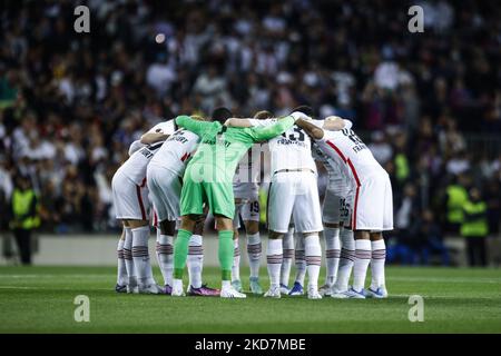 L'équipe d'Eintracht Frankfurt a participé à la deuxième phase finale du match de l'Europa League entre le FC Barcelone et l'Eintracht Frankfurt au stade Camp Nou sur 14 avril 2022 à Barcelone, en Espagne. (Photo par Xavier Bonilla/NurPhoto) Banque D'Images