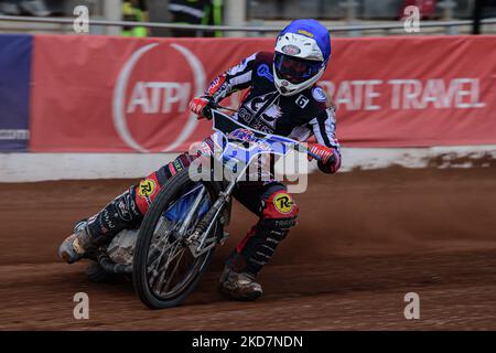 Archie Freeman de Belle vue Cool Running Colts en action lors du match de la National Development League entre Belle vue Colts et Plymouth Centurion au National Speedway Stadium, Manchester, le vendredi 15th avril 2022. (Photo de Ian Charles/MI News/NurPhoto) Banque D'Images