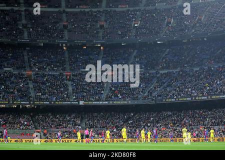 Match entre le FC Barcelone et Cadix CF, correspondant à la semaine 32 de la Liga Santander, joué au Camp Nou Stadium, à Barcelone, le 18th avril 2022. (Photo de Joan Valls/Urbanandsport /NurPhoto) Banque D'Images