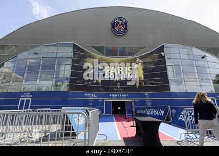 Entrée du stade du « Parc des Princes » du club de football Paris Saint-Germain (PSG), leader de la Ligue française 1 - 20 avril 2022, Paris (photo de Daniel Pier/NurPhoto) Banque D'Images