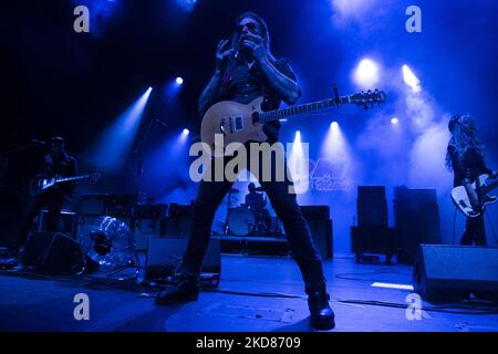 Les aigles de Death Metal se sont produits au Coliseu dos Recreios, sur 22 avril 2022, à Lisbonne, au Portugal. (Photo de Nuno Cruz/NurPhoto) Banque D'Images