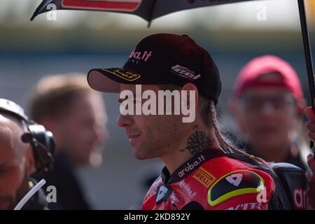 N°19 Alvaro Bautista ESP Ducati Panigale V4R ARUBA.IT Racing - Ducati au cours du World Superbike - SBK Motul Dutch Round - FIM Superbike World Championship 2022 - course 1 sur 23 avril 2022 au circuit TT Assen à Assen (pays-Bas), pays-Bas (photo par Otto Moretti/LiveMedia/NurPhoto) Banque D'Images