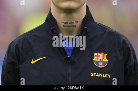 María Pilar León du FC Barcelone pendant le FC Barcelone contre VFL Wolfsburg, demi-finale de la Ligue des champions de l'UEFA au camp de Nou, Barcelone, Espagne sur 22 avril 2022. (Photo par Ulrik Pedersen/NurPhoto) Banque D'Images